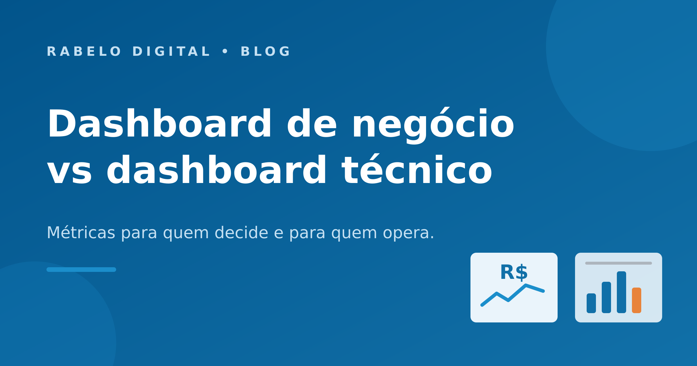 Dashboard de negócio vs dashboard técnico