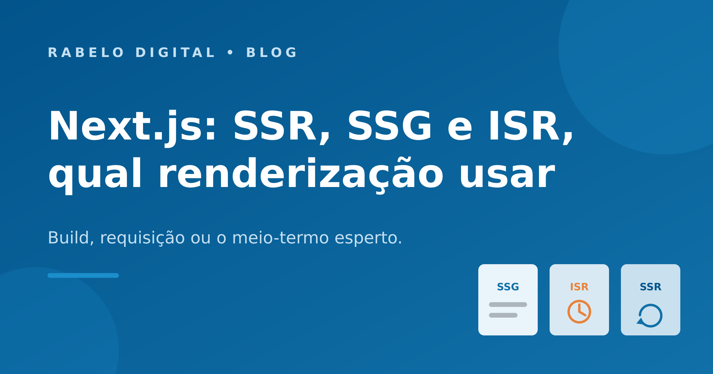Next.js: SSR, SSG e ISR, qual renderização usar