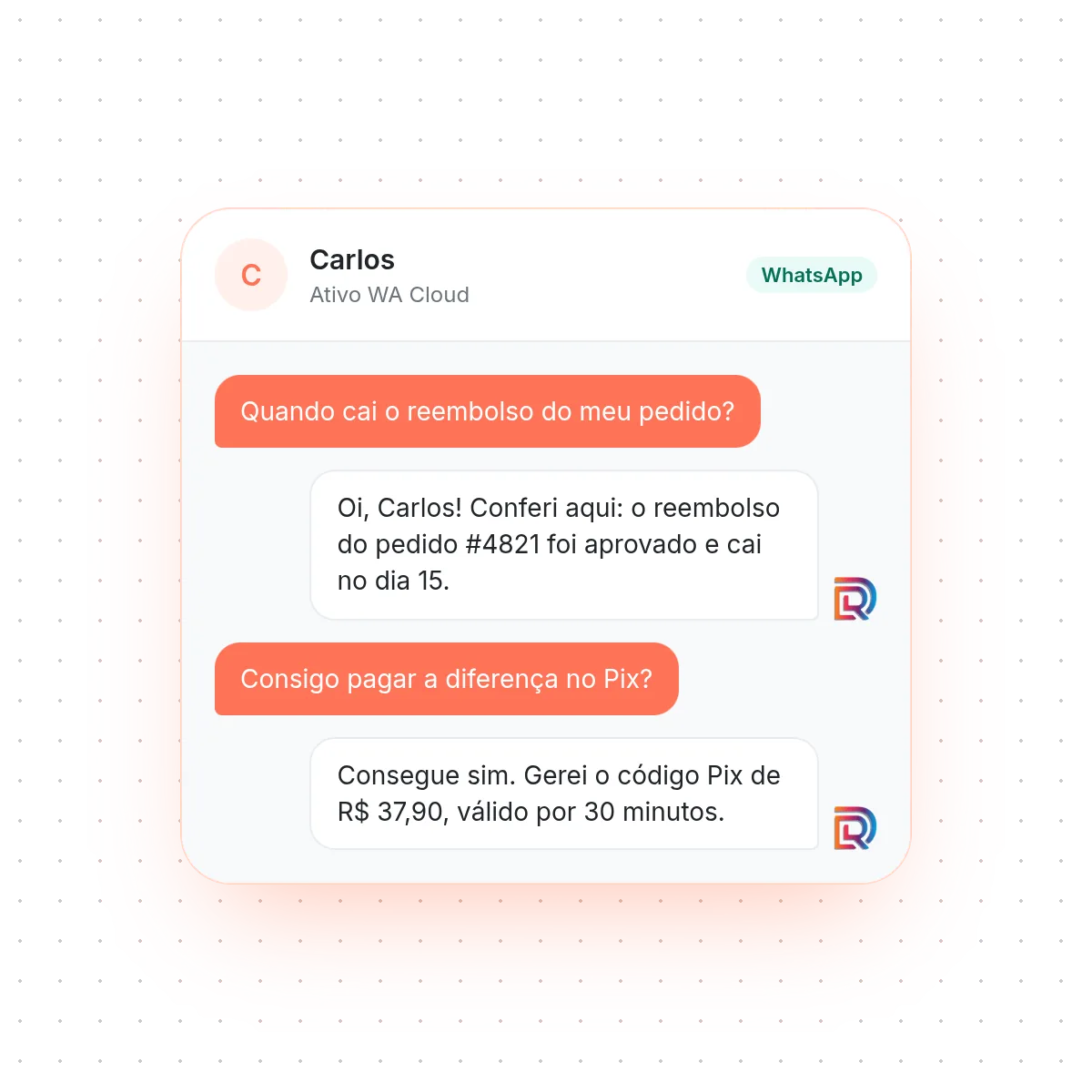 Atendimento automatizado do Atendente IA via WhatsApp