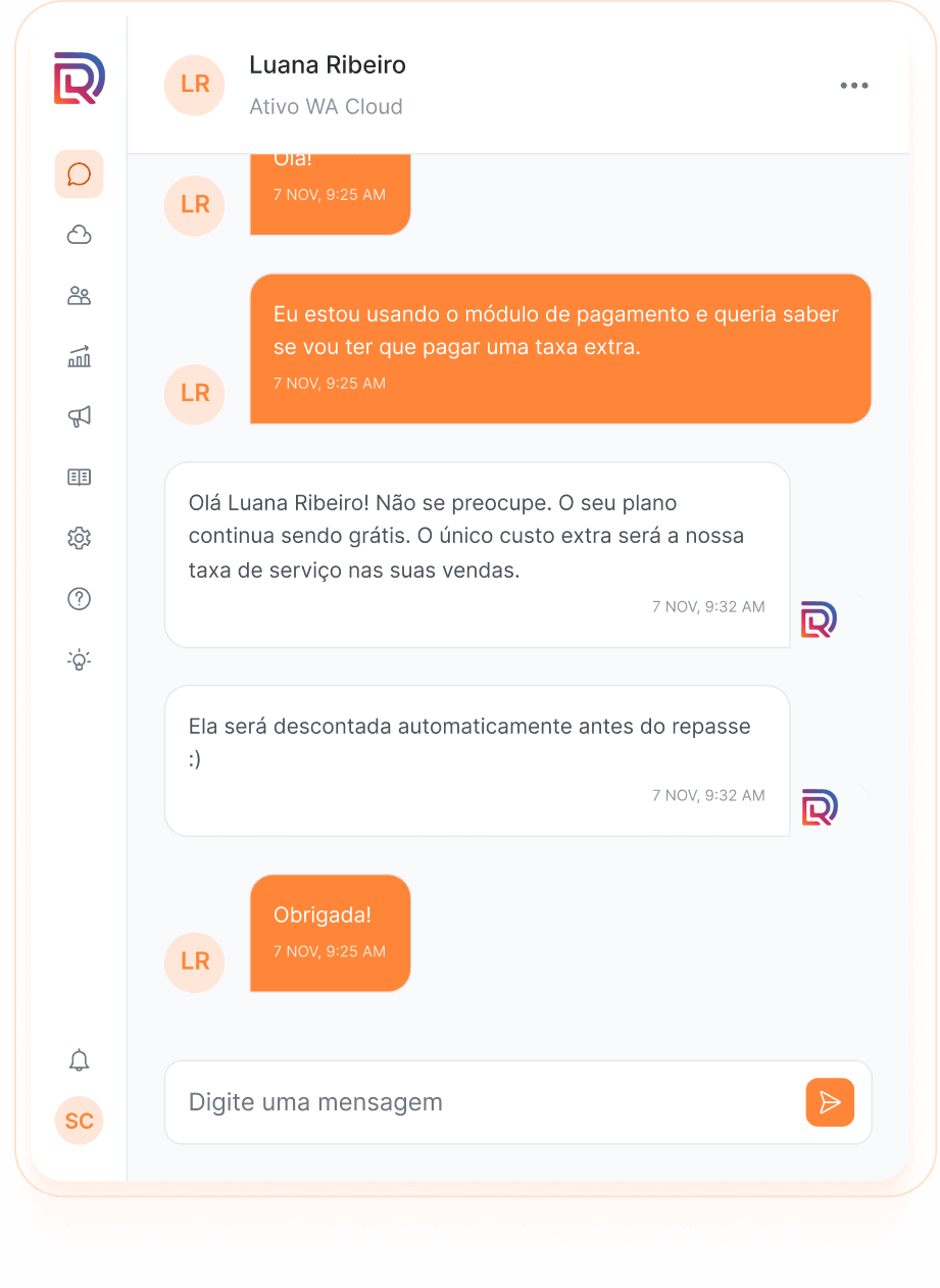 Atendente IA em conversa no WhatsApp