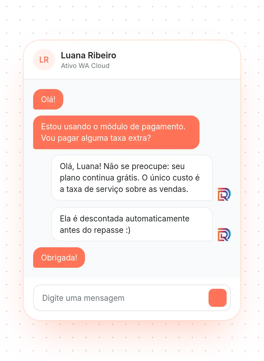 Atendente IA em conversa no WhatsApp